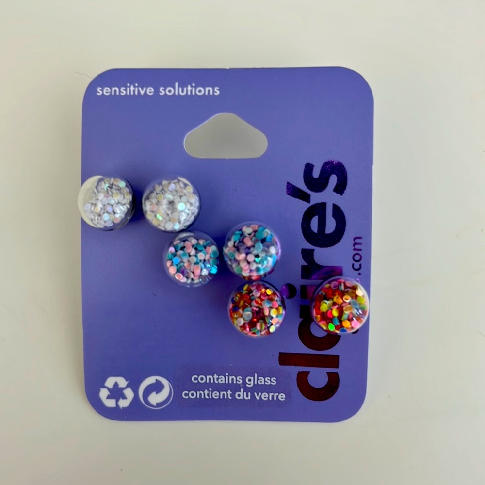 Colorful confetti earrings /studs. Brand new, never worn.